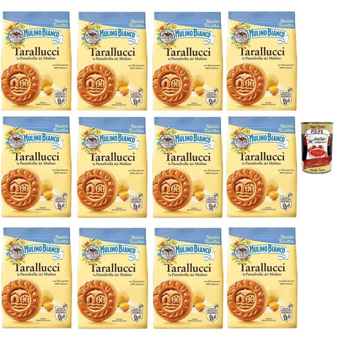 Mulino Bianco Kekse Mulino Bianco Tarallucci - Shortbread-Shortbread-Kekse mit Frischen Eiern - Italienische Kekse Biscuit 12x 350g Original italienisch inkl. Italian Gourmet Polpa 400g