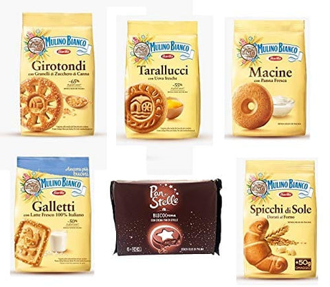 Mulino Bianco Kekse TESTPAKET Mulino Bianco Kekse Italien cookies Galletti Macine Girotondi Tarallucci Spicchi di sole Pan di stelle biscocrema 8076809577274