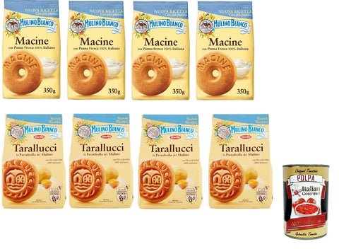 Mulino Bianco Testpaket Macine und Girotondi Kekse mit 100 % italienischer Frischrahm 8x 350 g biscuits cookies italienisch Original