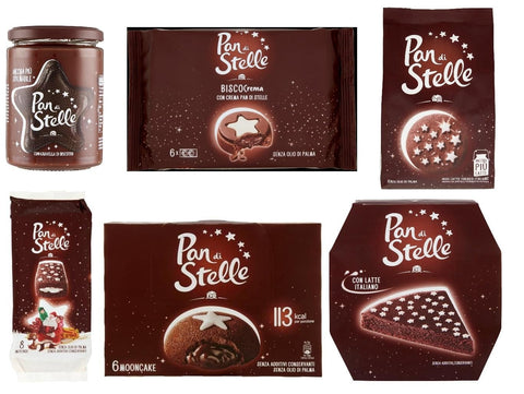 Mulino Bianco Kekse TESTPAKET Mulino Bianco Pan di stelle Sahne-Kuchen-Cerealien-cake-biscuits-cookies 6 Stück 8076809529594