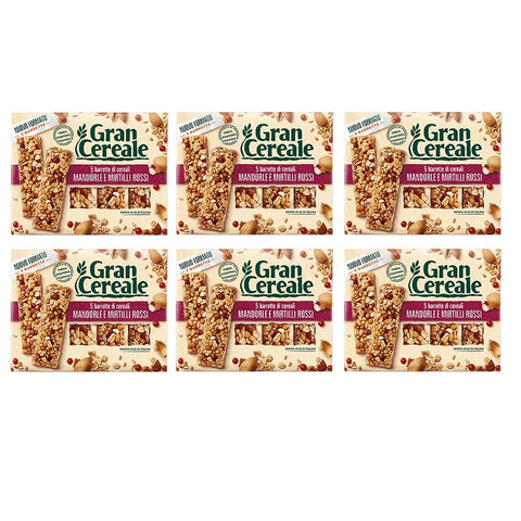 Mulino Bianco Müsliriegel 6x Mulino Bianco Gran Cereale Barrette ai Cereali con Mandorle e Mirtilli Rossi Müsliriegel Getreideriegel mit Mandeln und Rote Beere 135g ( 5 x 27g ) 8076809575218