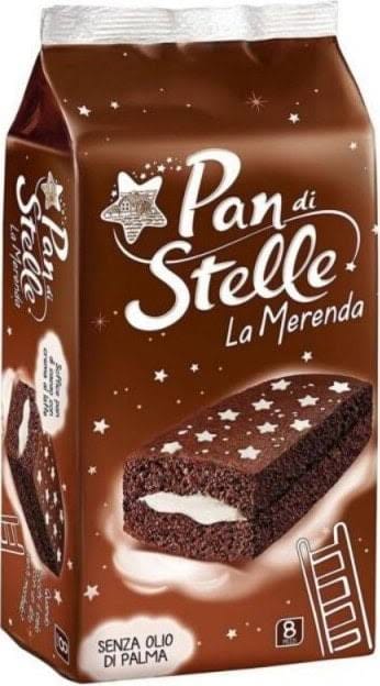 Mulino Bianco Snack Kuchen & Backwaren MHD 19/08/2026 Mulino Bianco Pan di Stelle Merenda, Biskuit kuchen mit Kakao und Milchcreme 280 g Snack Kuchen & Backwaren italienisch Original 8076809582223