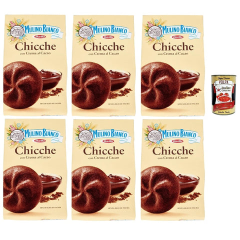 Mulino Bianco Snack Kuchen & Backwaren Mulino Bianco Chicche kakao Biscotti Con Crema Al Cacao Kakaocreme Kekse biscuits cookies 6x 200g italienisch Original 8076809545549
