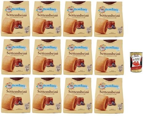 Mulino Bianco Snack Kuchen & Backwaren Mulino Bianco Settembrini Biscotti con Confettura di Fichi, Kekse mit Feigenmarmelade, biscuits, cookies, 12x 300g + Italian Gourmet polpa 400g 8076809580694