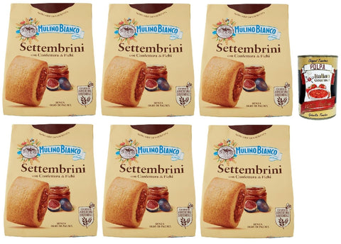 Mulino Bianco Snack Kuchen & Backwaren Mulino Bianco Settembrini Biscotti con Confettura di Fichi, Kekse mit Feigenmarmelade, biscuits, cookies, 6x 300g + Italian Gourmet polpa 400g 8076809580694