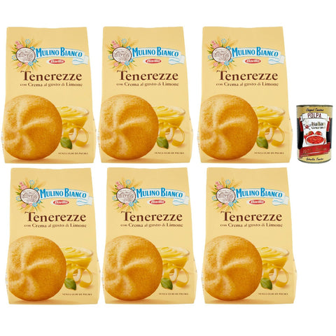 Mulino Bianco Tenerezze Biscotti con Crema al Gusto di Limone Kekse mit Zitrone geschmack creme biscuits cookies 6x 200g italienisch Original