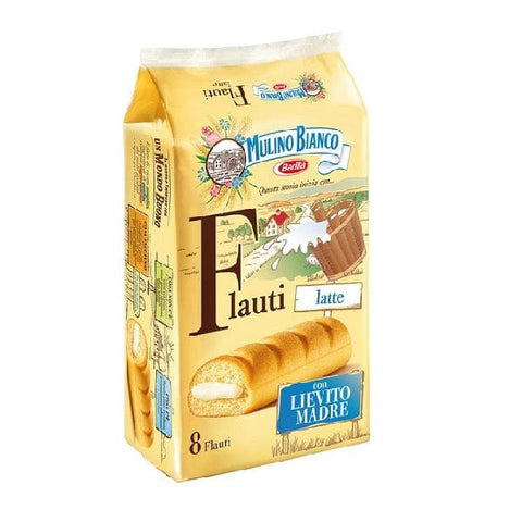 Mulino Bianco Süße Snacks MHD 27/04/2024 Mulino Bianco Flauti mit Milchcreme (280g) 8076809524292