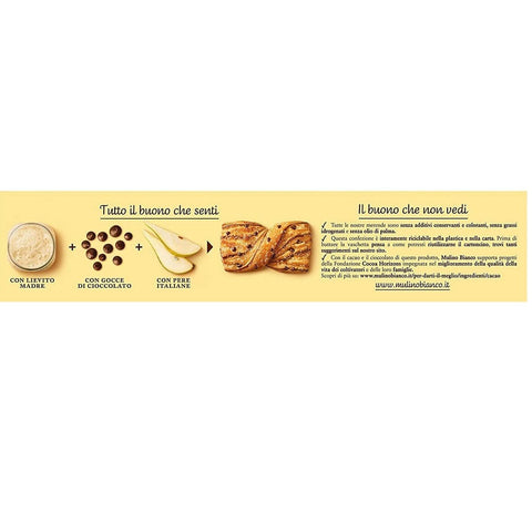 Mulino Bianco Süße Snacks MHD 29/05/2024 Mulino Bianco Nastrine Cioccolato kekse kuchen mit zartem Birnengeschmack, süßer Snack für zwischendurch 240g (copia) 8076809577359