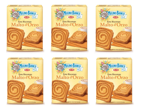 Mulino Bianco Fette biscottate Gerstenmalz Gerste Zwieback kekse brot 6x315g Original italienisch