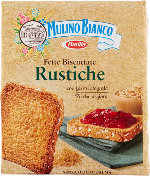 Mulino Bianco Fette biscottate Le rustiche mit Dinkel Zwieback brot 6x 315g Original italienisch