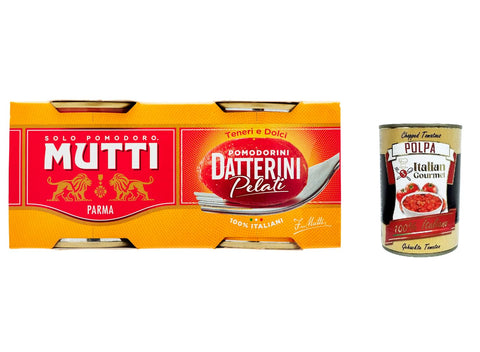 Mutti Datterini Pelati datterini geschälte Tomaten sauce 100% ( 12x 440g + 2x 220 g italienisch Original