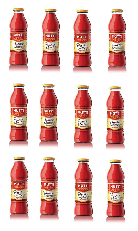 Mutti Gemüse 12x Mutti Passata di Pomodoro Tomatenpaste Tomaten sauce 100% Italienisch 700g 8005110191015