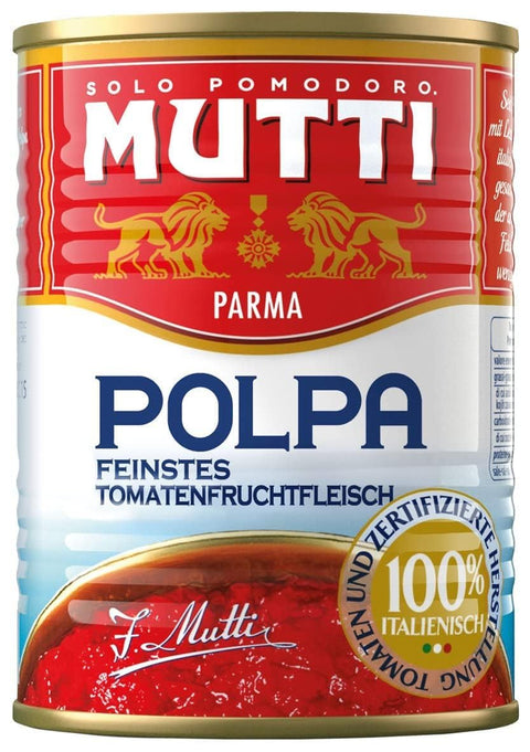 Mutti polpa di Pomodoro Tomatenpulpe Tomaten sauce 100% dose 12x 400g italienisch Original