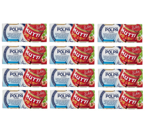 Mutti Gemüse 12x Mutti Polpa di Pomodoro Tomatenpulpe Tomatenfruchtfleisch Italienische Tomaten ( 2 x 210g ) 8005110170324