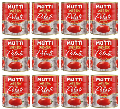 Mutti Gemüse 12x Mutti Pomodori Pelati Geschälte Tomaten 100 % italienische Tomaten 800g Dose Tomaten Sauce 8005110050008