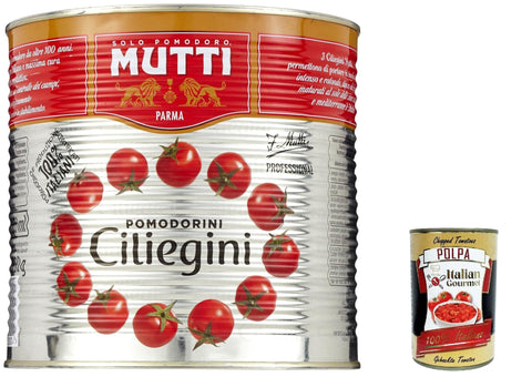 Mutti Pomodorini ciliegini Kirschtomaten 2.5 kg 3x italienisch Original Pastasauce + gratis polpa 400 g