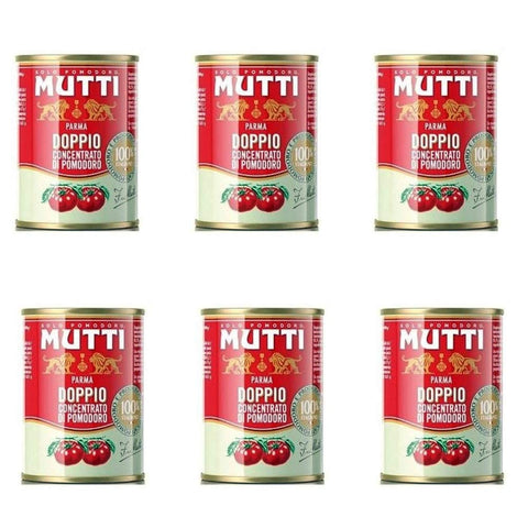 Mutti Gemüse 6x Mutti doppio concentrato Tomatenpaste Tomaten sauce 100% Italienisch 140g 8005110200205