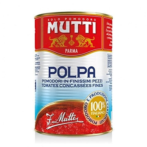 Mutti Gemüse 6x Mutti polpa di Pomodoro Tomatenpulpe Tomaten sauce 100% Italienisch 400g in dose 8005110170263