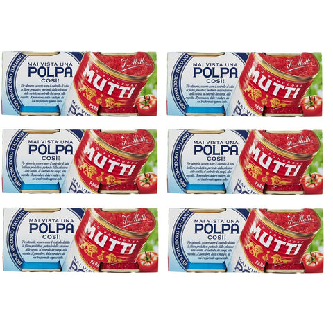 Mutti Gemüse 6x Mutti Polpa di Pomodoro Tomatenpulpe Tomatenfruchtfleisch Italienische Tomaten ( 2 x 210g ) 8005110170324
