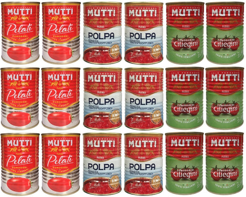 Mutti Gemüse MUTTI Paket - Pomodorini Ciliegini / Kirschtomaten (6 x 400g) + Pomodori Pelati / Schältomaten (6 x 400g) + Polpa/Feinstes Tomatenfleisch (6 x 400g) 8005110550591