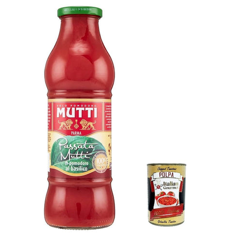 Mutti Gemüse Mutti Passata di Pomodoro con basilico, Tomatenpaste Tomaten sauce mit Basilikum 100% Italienisch 700g 18x Original italienisch 8005110191015