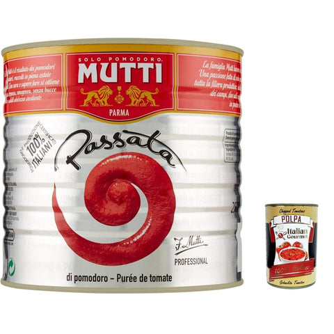Mutti Gemüse Mutti Passata di Pomodoro Tomatenpaste Tomaten sauce 100% Italienisch 2500g 3x Original italienisch inkl. Italian Gourmet Polpa 400g 8005110193200