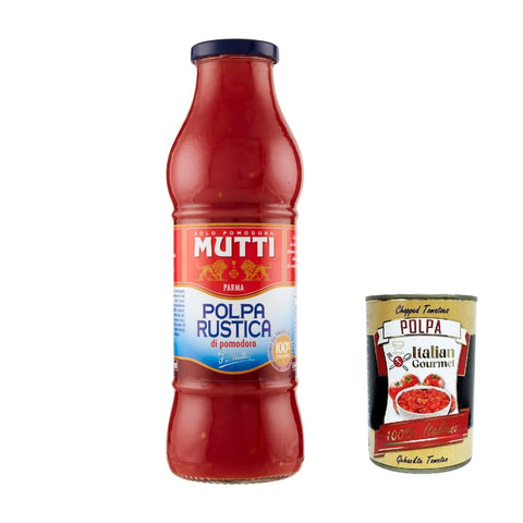 Mutti Gemüse Mutti Polpa di Pomodoro Rustica Tomatenpulpe Tomatensauce Tomaten 100% Italienisch 690 g 4x italienisch Original Pastasauce + kostenlos polpa 400 g 8005110171215
