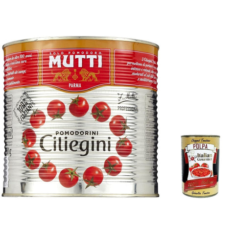 Mutti Gemüse Mutti Pomodorini ciliegini Kirschtomaten, 2.5 kg 6x Original italienisch inkl. Italian Gourmet Polpa 400g 8005110553004