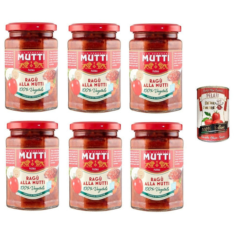 Mutti Gemüse Mutti Ragù alla Mutti MUTTI-GEMÜSE-SAUCE 280 g 6x italienisch Original Pastasauce + kostenlos pelati 400 g 8005110003769