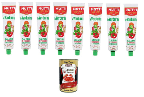 Mutti Koch- & Backzutaten Mutti- Le Verdurine Salsina di Pomodoro e Verdurine Le Verdurin Tomaten-Gemüse-Sauce 8x 130 g+ Italian Gourmet Polpa 400g 80042549