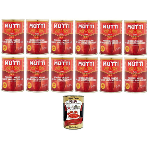Mutti Pomodoro San Marzano Dell'Agro Sarnese Nocerino D.O.P S. Marzano Tomate vom Agro Sarnese Nocerino 12x400g Original italienisch Zutat