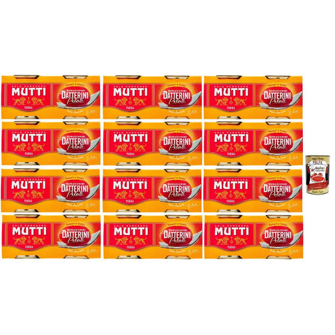 Mutti Pastasaucen Mutti salsa datterini pomodorini pelati, Mutti Datterini geschälte Kirschtomaten, Zart und Süßigkeiten, pasta sauce, 100% italienische Tomaten 24x 220g Original italienisch inkl. Italian Gourmet Polpa 400g 8005110052101