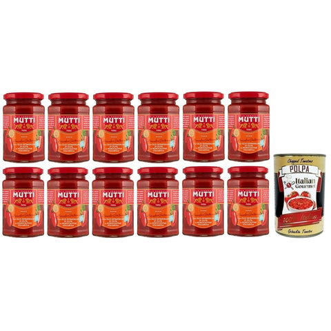 Mutti Pastasaucen Mutti Sugo Con Pomodoro Datterino Sauce mit Datterino-Tomaten und Nativem Olivenöl Extra Italienische Tomatensauce 280 g 12x italienisch Original Pastasauce + 8005110002298
