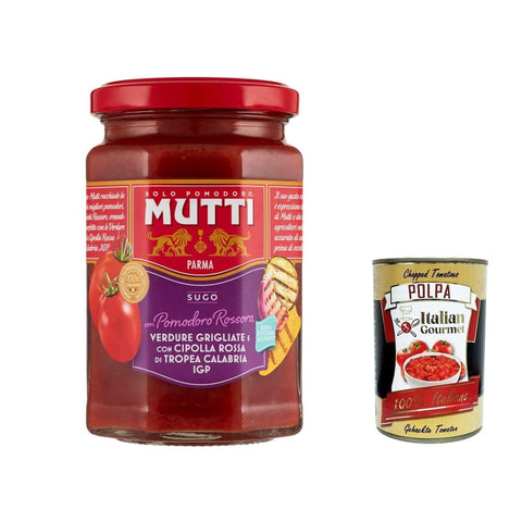 Mutti Pastasaucen Mutti Sugo con Pomodoro Rossoro Sauce mit gegrilltem Gemüse und mit roten Zwiebeln Tropea calabria pgi 6x 280g italienisch Original 8005110515002