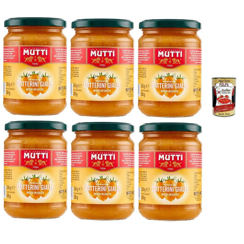 Mutti Pastasaucen Mutti sugo Pomodori Datterini Gialli Interi in Succo Mutti sauce Tomaten Ganze gelbe Dutters in Saft 6x350 g 350 g italienisch Original Pastasauce + kostenlos 8005110004520