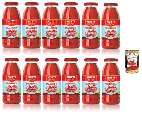 Mutti Pesto Mutti Salsa Pronta Pomodoro Pizzutello Tomatensauce 100% Italienisch wuth pizzutello tomatoes 12x 300g + Italian Gourmet polpa 400g 8005110001727