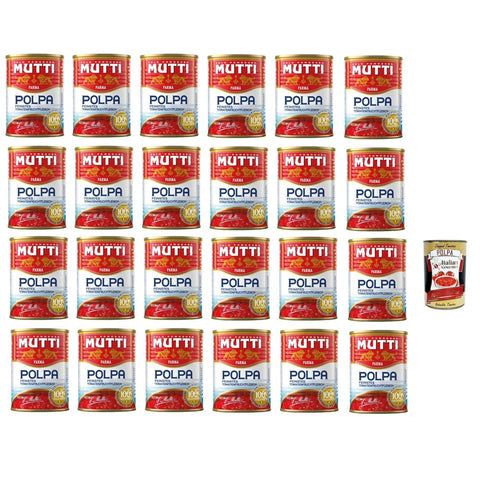 Mutti polpa Tomatensauce Mutti polpa di Pomodoro Tomatenpulpe Tomaten sauce 100% Italienisch dose 400 g 24x italienisch Original Pastasauce + kostenlos Polpa 80042556
