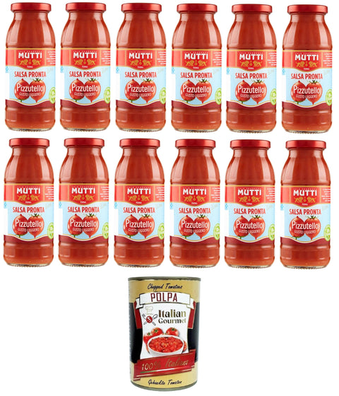 Mutti Salsas Mutti Salsa Pronta Pizzutello Ready Pizzutello-Sauce Leichter Geschmack 12x300gr+ Italian Gourmet polpa 400g 8005110001727
