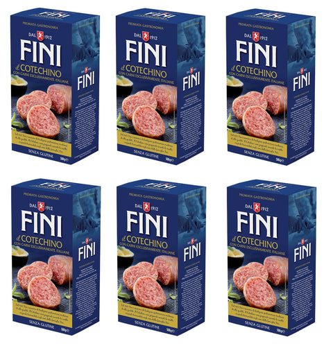Negroni Kategorien 6x Fini Il Cotechino 100% Italienische Spezialität mit italienischem Fleisch Glutenfrei 500g 8022180032925