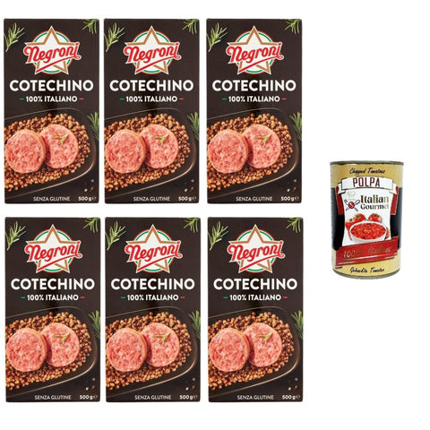 Negroni Koch- & Backzutaten Negroni Cotechino 100% glutenfreier Cotechino 6x500gr italienisch Original 8028257009746