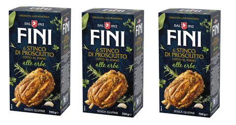 Negroni Kochschinken 3x Fini Lo Stinco di Prosciutto alle Erbe 100% Italienische Spezialität Schinkenkeule mit Kräutern mit italienischem Fleisch im Ofen gebacken Glutenfrei 700g 8022180032925