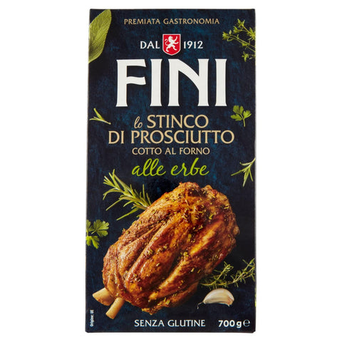 Negroni Schinken Fini Lo Stinco di Prosciutto alle Erbe 100% Italienische Spezialität Schinkenkeule mit Kräutern mit italienischem Fleisch im Ofen gebacken Glutenfrei 700g 8028257006288