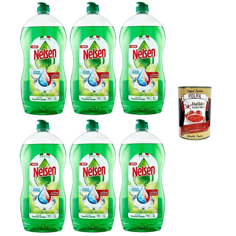 Nelsen Detersivo Spülmaschinenreinigung Nelsen Detersivo per stoviglie Limone Zitronenspülmittel 6x 850 ml Spülmaschinenreinigung italienisch Original 8015100578351