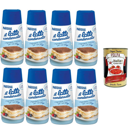 Nestlé il Koch- & Backzutaten Nestlé il Latte Condensato Zuccherato Gezuckerte Kondensmilch 8x450 g italienisch Original Pastasauce + kostenlos polpa 400 g 8032804040014