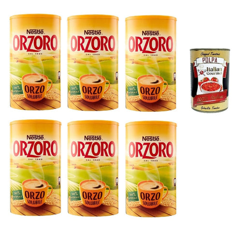 Nestle Instantkaffee Nestle Orzoro Orzo solubile Instant lösliche Gerste Getreidekaffee kaffee 6x 200gr Original italienisch inkl. Italian Gourmet Polpa 400g 8000550503497