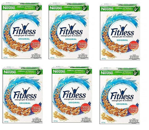 Nestlé Fitness Cerealien Vollkorn Weizen und Haferflocken 6x Original italienisch Kaltes Müsli
