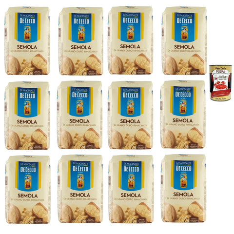 DE CECCO Hartweizengrieß Semola di grano duro rimacinata, Grieß durum 12x1kg Original italienisch Zutat
