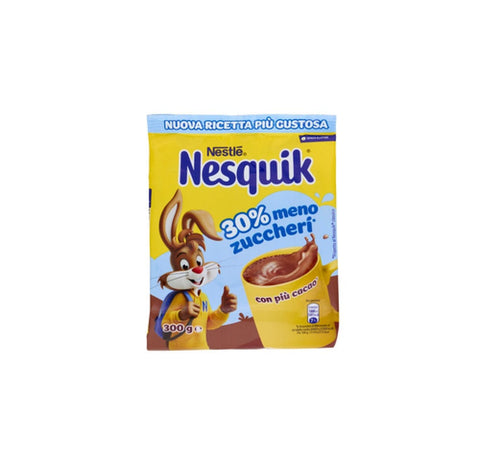 Nestlè Lösliche Vorbereitung Nesquik 30% Meno Zuccheri Lösliche Kakao-Getränkemischung, 300-g-Beutel 8445291604148