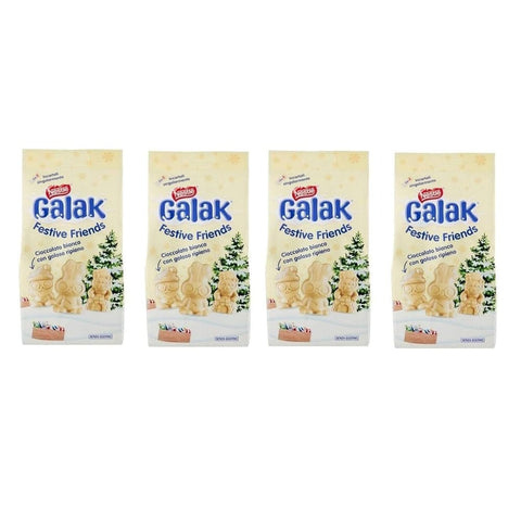 Nestle Praline 4x NESTLÉ GALAK Festive Friends weiße Schokoladen- und Müslifiguren, Beutel 147g SONDERANGEBOT 8000300424461