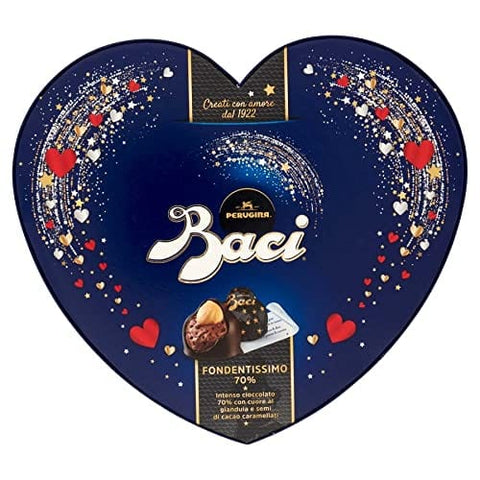 Nestlé Perugina Baci Cuore Fondentissimo 70% Dunkle Pralinen gefüllt mit Haselnüssen und Kakaobohnen 100g italienisch Original